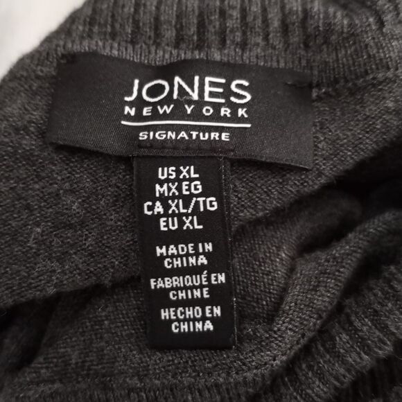 JONES NEW YORK GRAY & GREEN TURTLENECK PONCHO/SWEATER SZ.XL EUC - Picture 5 of 7